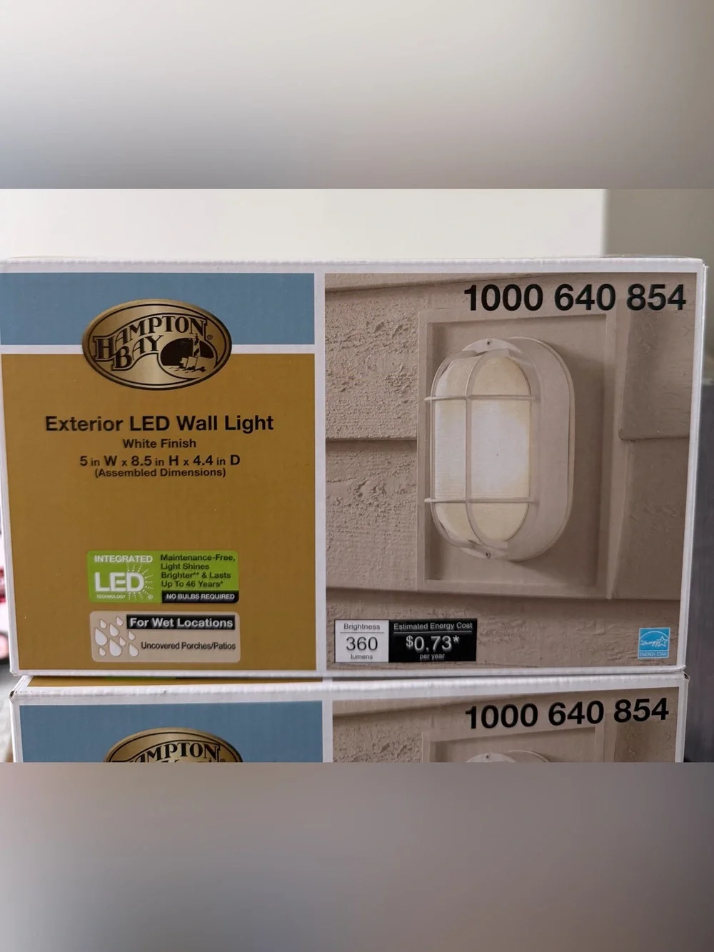 New Hampton Bay White Outdoor Wall Light